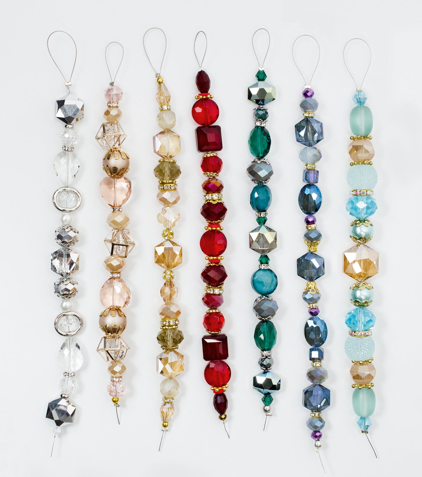 7 pcs Multicolors Glass Beads Strand for Jewelry Making Craft Assorted Beading Kit