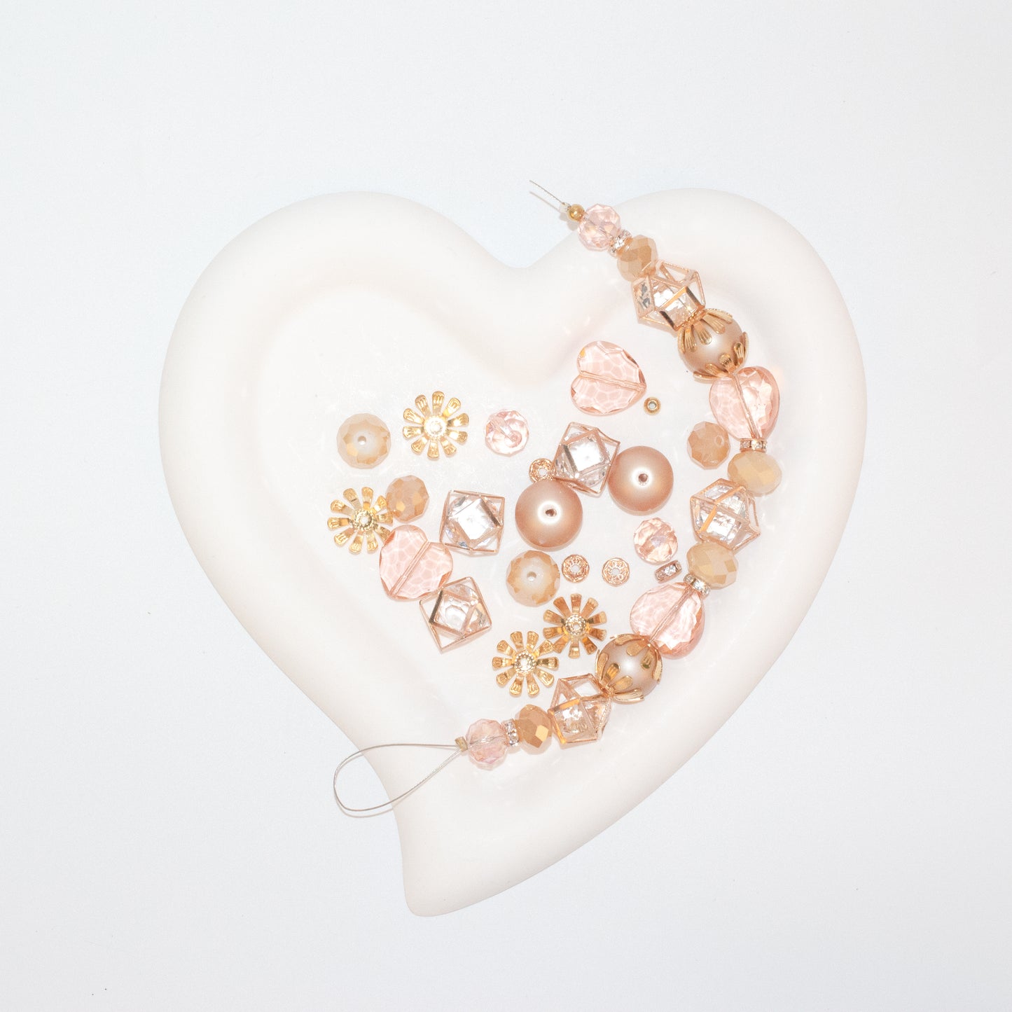 Coral Glass Beads Strand for Jewelry Making Craft Assorted Beading Kit