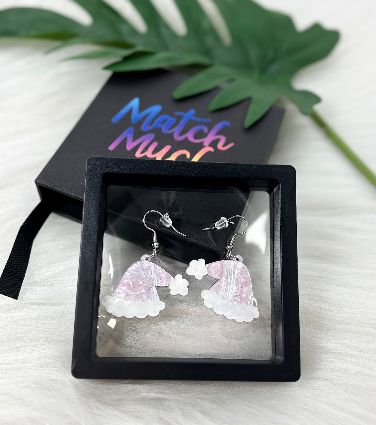 Santa Hat Earrings Christmas Statement Jewelry for Women