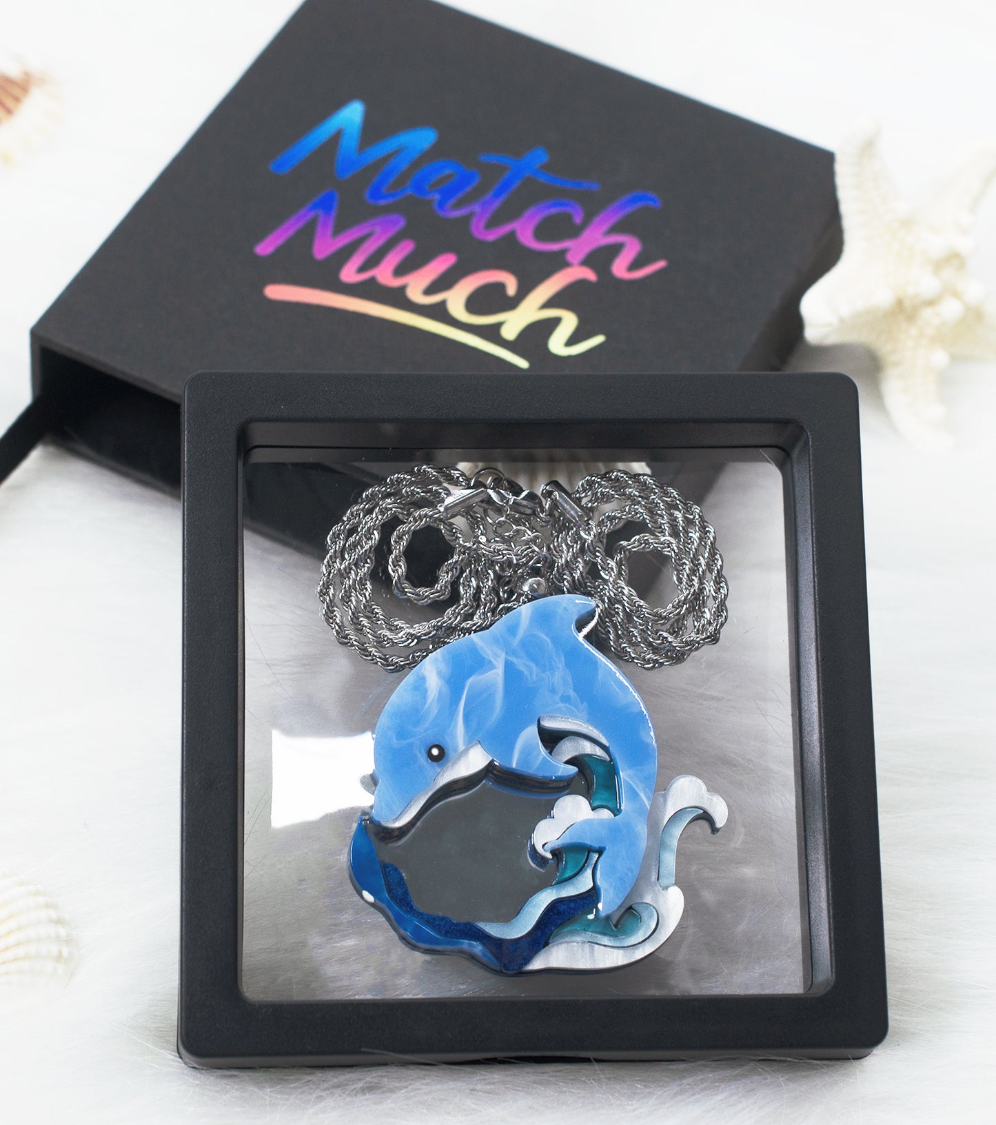 Dolphin Necklace Ocean Acrylic Resin Statement Jewelry for Women