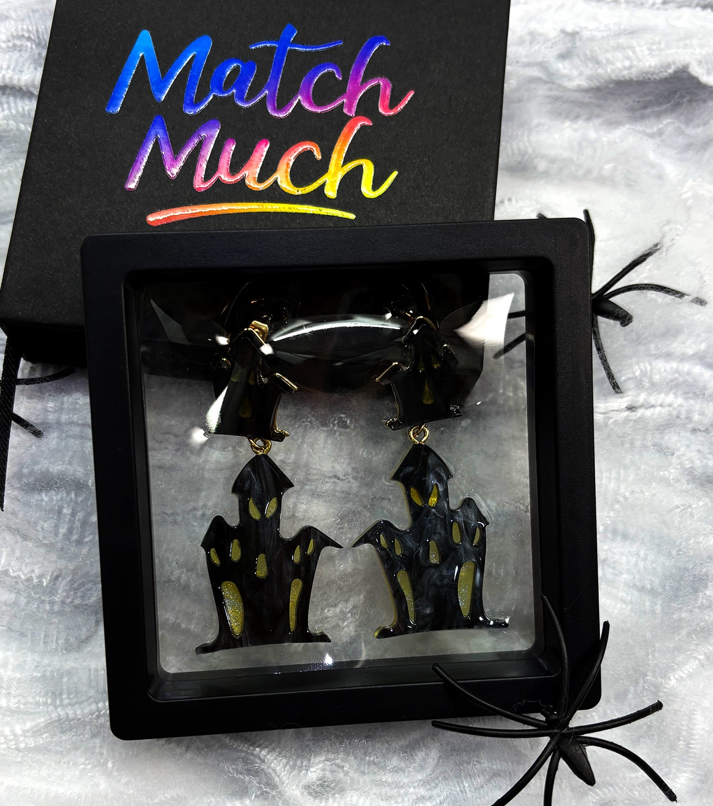 Ghost House Earrings Acrylic Resin Halloween Statement Jewelry for Women