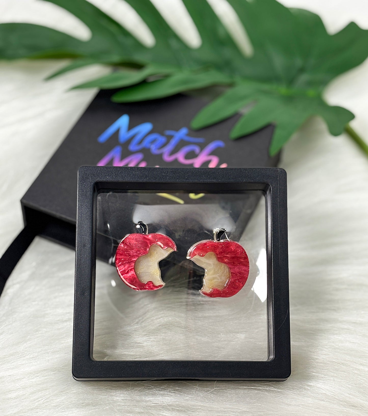 Red Apple Earrings Christmas Statement Jewelry for Women