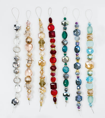 7 pcs Multicolors Glass Beads Strand for Jewelry Making Craft Assorted Beading Kit