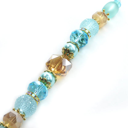 Aqua Glass Beads Strand for Jewelry Making Craft Assorted Beading Kit