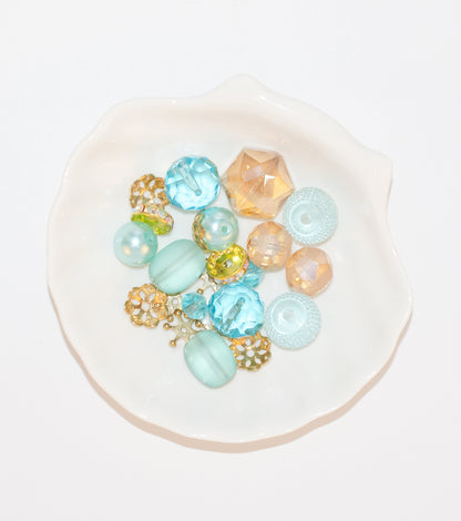 Aqua Glass Beads Strand for Jewelry Making Craft Assorted Beading Kit