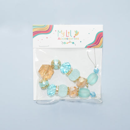 Aqua Glass Beads Strand for Jewelry Making Craft Assorted Beading Kit