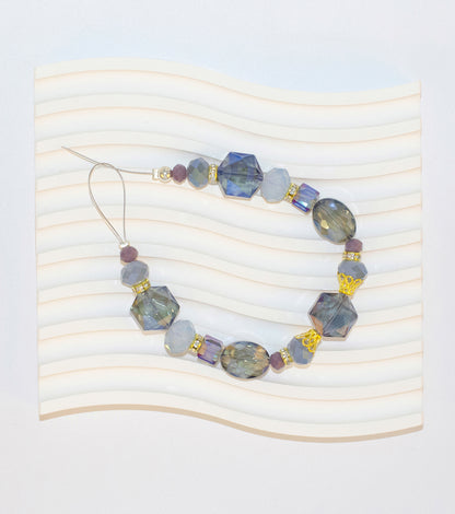 Blue Glass Beads Strand for Jewelry Making Craft Assorted Beading Kit