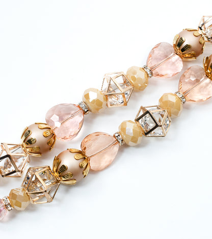 2 pcs Coral Glass Beads Strand for Jewelry Making Craft Assorted Beading Kit