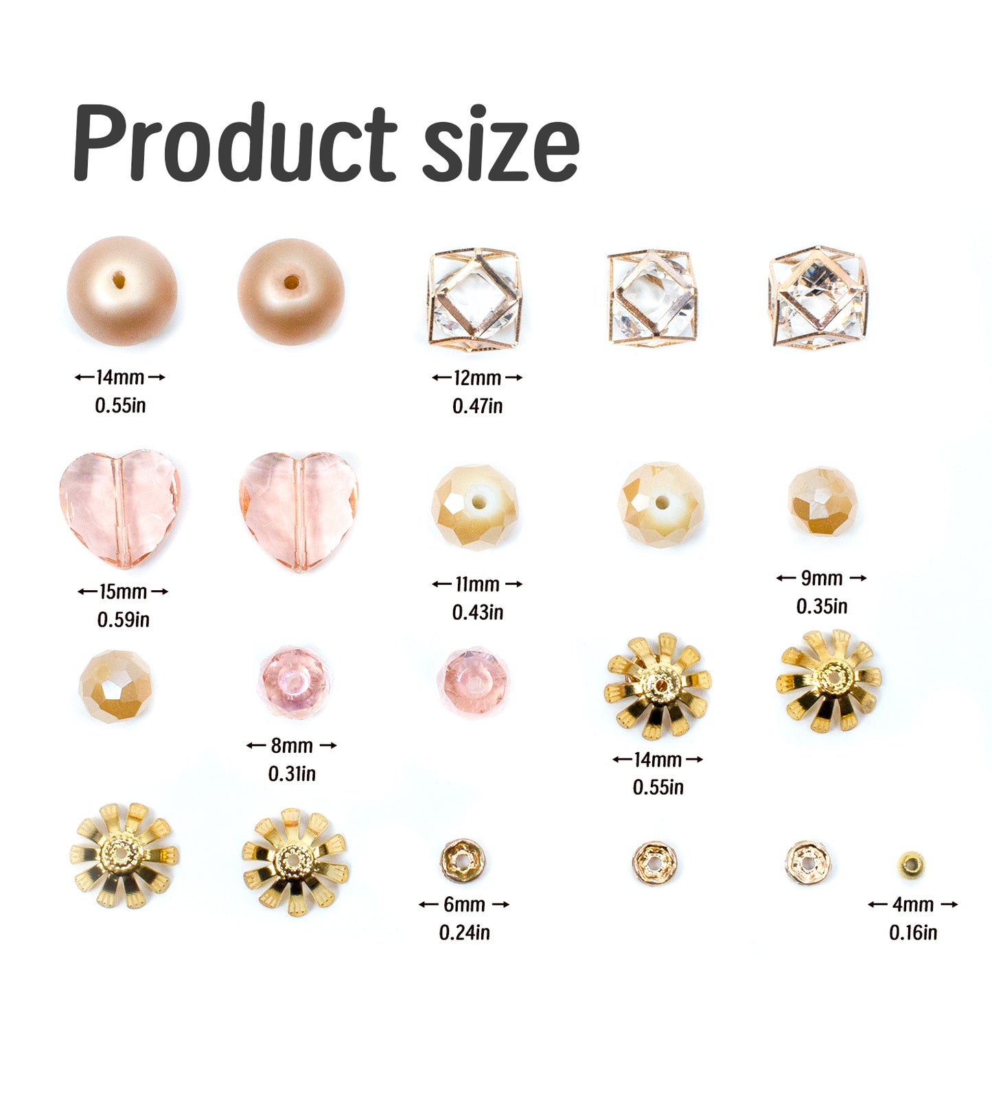 2 pcs Coral Glass Beads Strand for Jewelry Making Craft Assorted Beading Kit