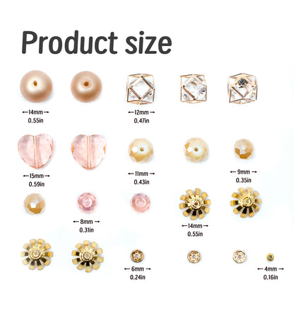 2 pcs Coral Glass Beads Strand for Jewelry Making Craft Assorted Beading Kit