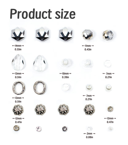 2 pcs Crystal Glass Beads Strand for Jewelry Making Craft Assorted Beading Kit