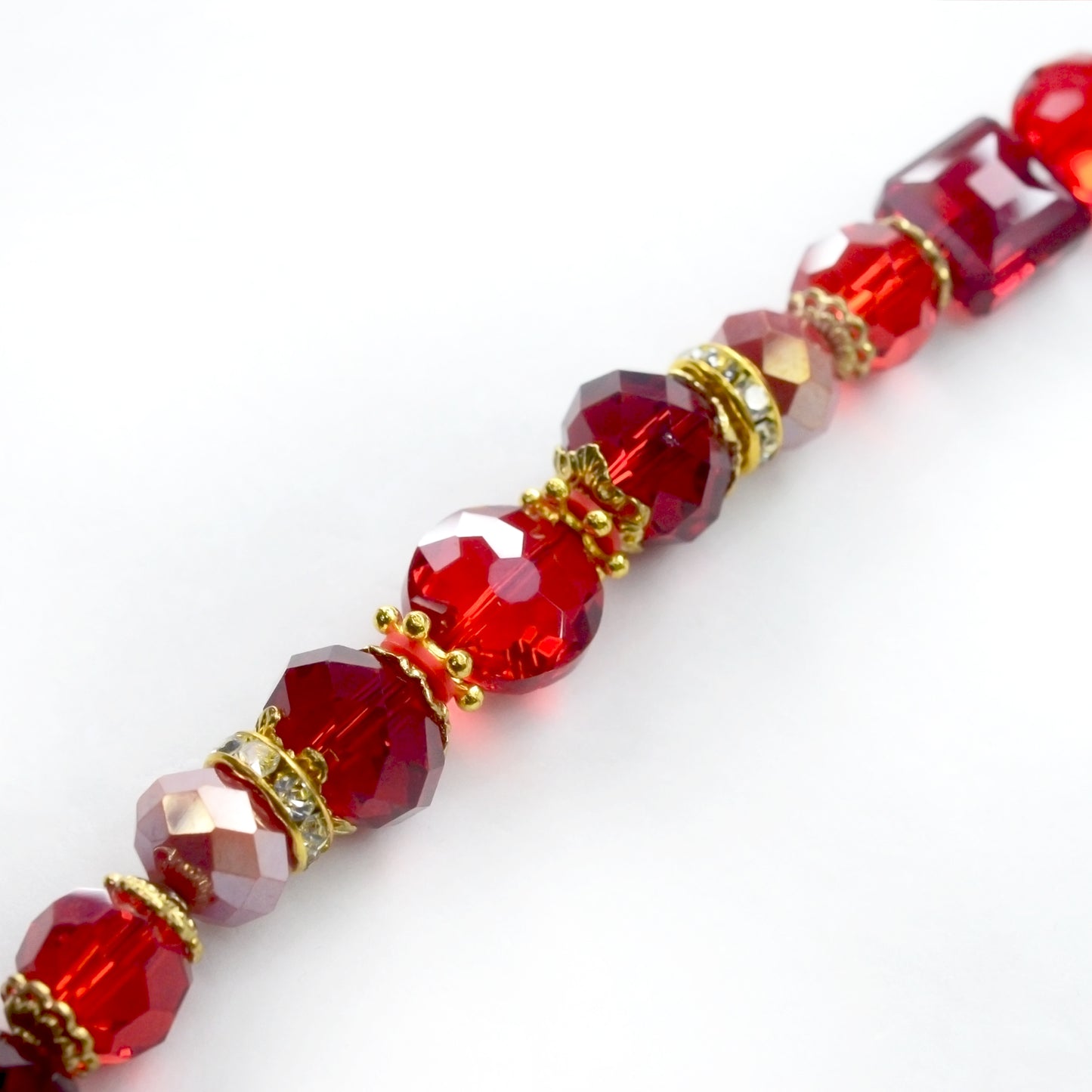 Red Glass Beads Strand for Jewelry Making Craft Assorted Beading Kit