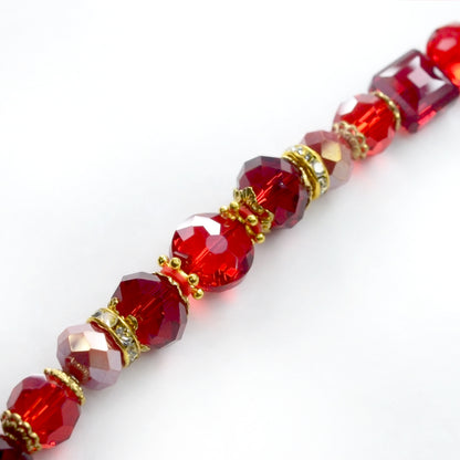 Red Glass Beads Strand for Jewelry Making Craft Assorted Beading Kit