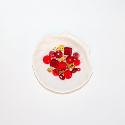 Red Glass Beads Strand for Jewelry Making Craft Assorted Beading Kit