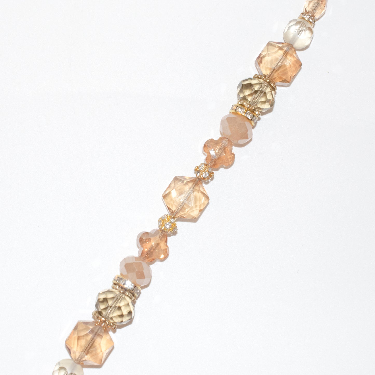 Tan Glass Beads Strand for Jewelry Making Craft Assorted Beading Kit