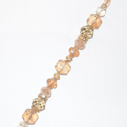 Tan Glass Beads Strand for Jewelry Making Craft Assorted Beading Kit