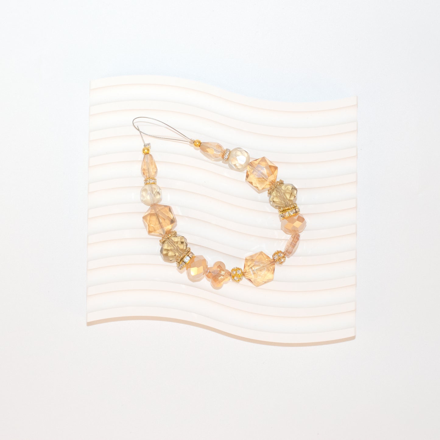 Tan Glass Beads Strand for Jewelry Making Craft Assorted Beading Kit