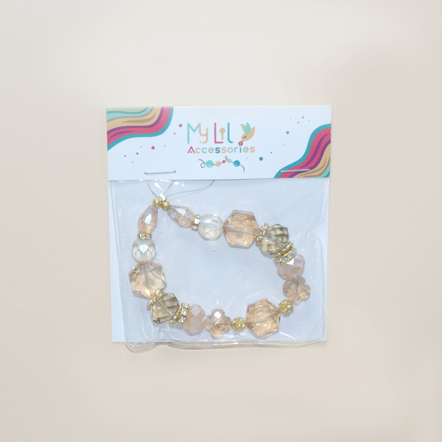 Tan Glass Beads Strand for Jewelry Making Craft Assorted Beading Kit