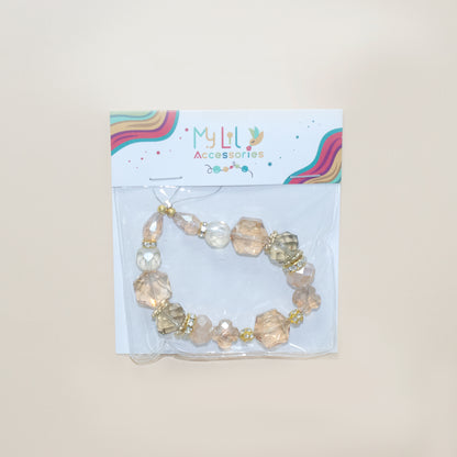 Tan Glass Beads Strand for Jewelry Making Craft Assorted Beading Kit