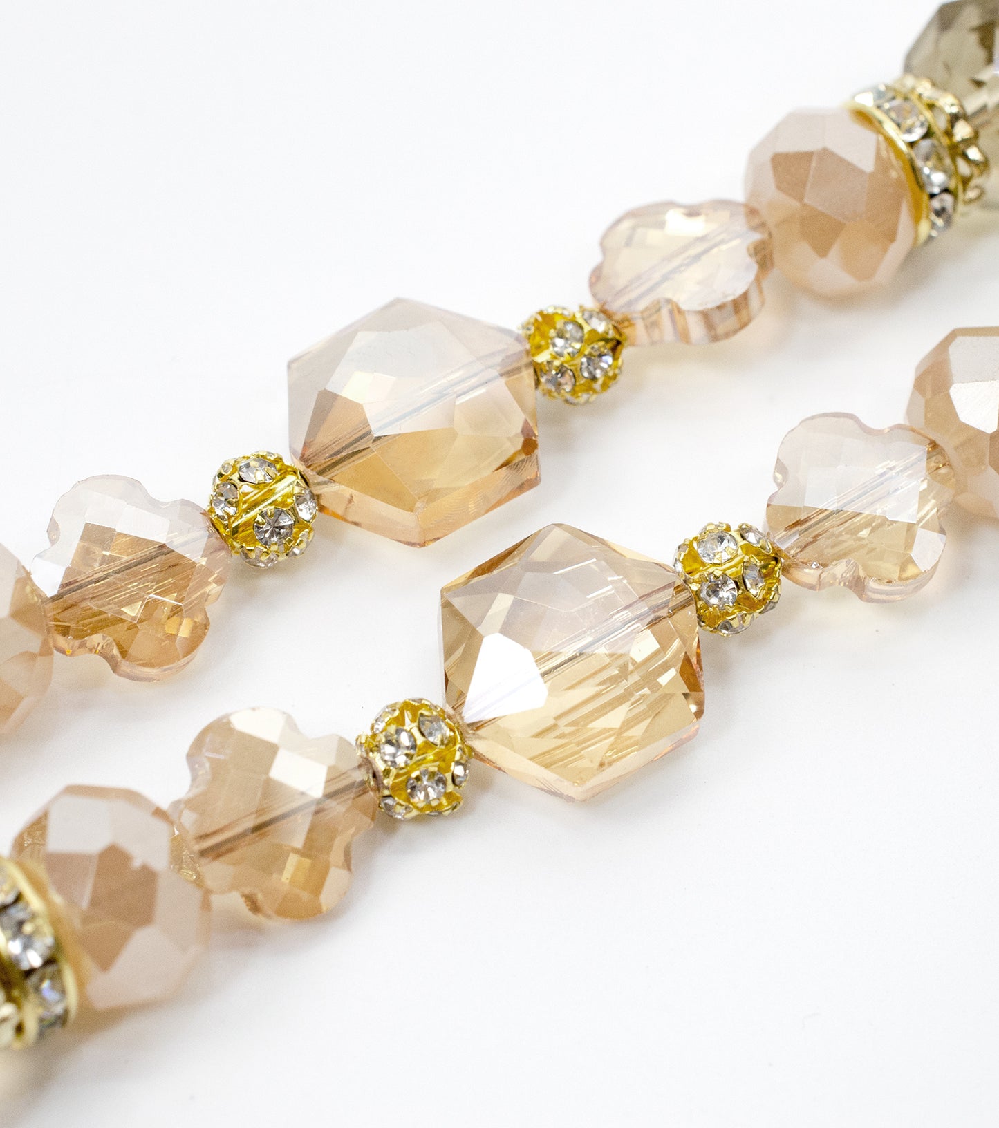 2 pcs Tan Glass Beads Strand for Jewelry Making Craft Assorted Beading Kit