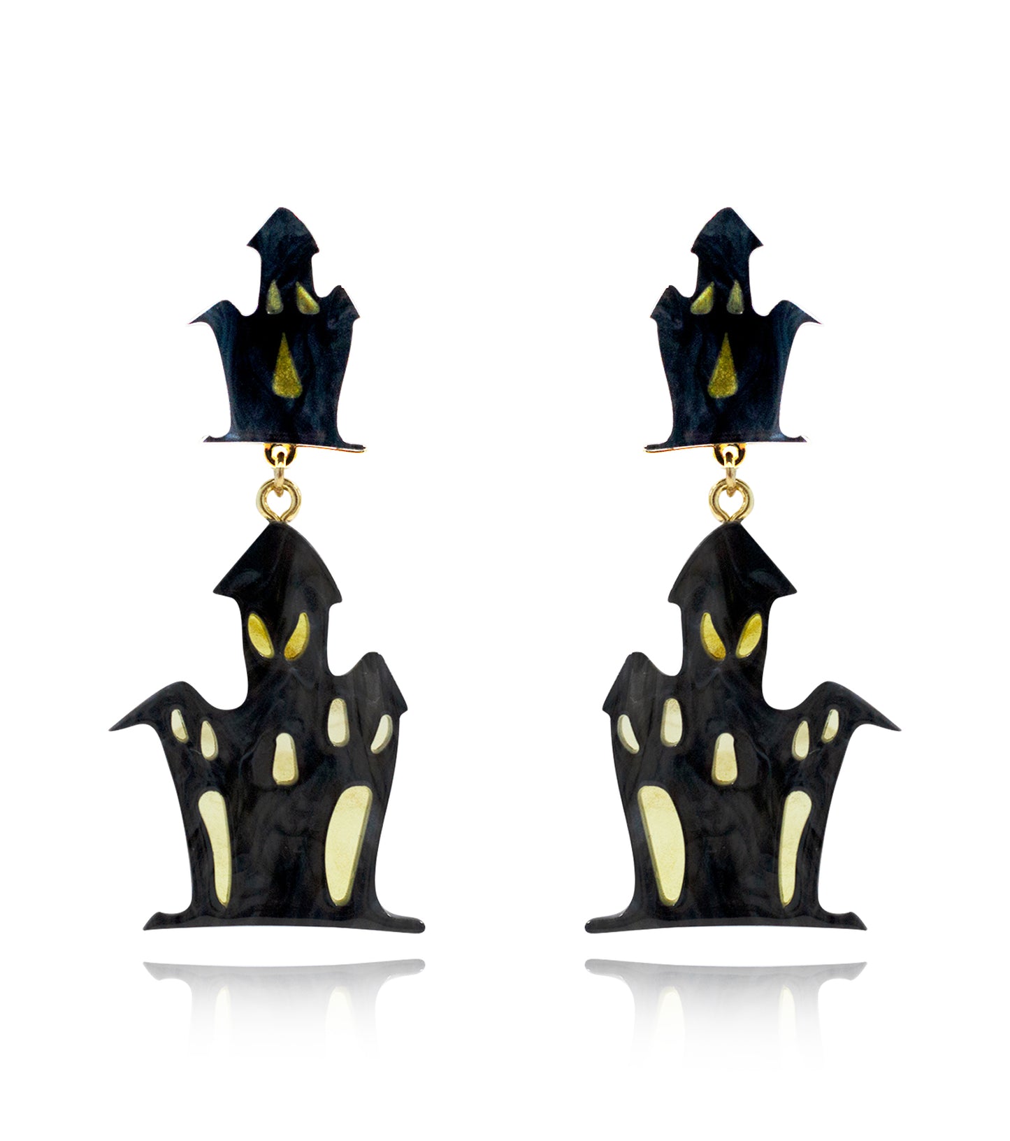 Ghost House Earrings Acrylic Resin Halloween Statement Jewelry for Women