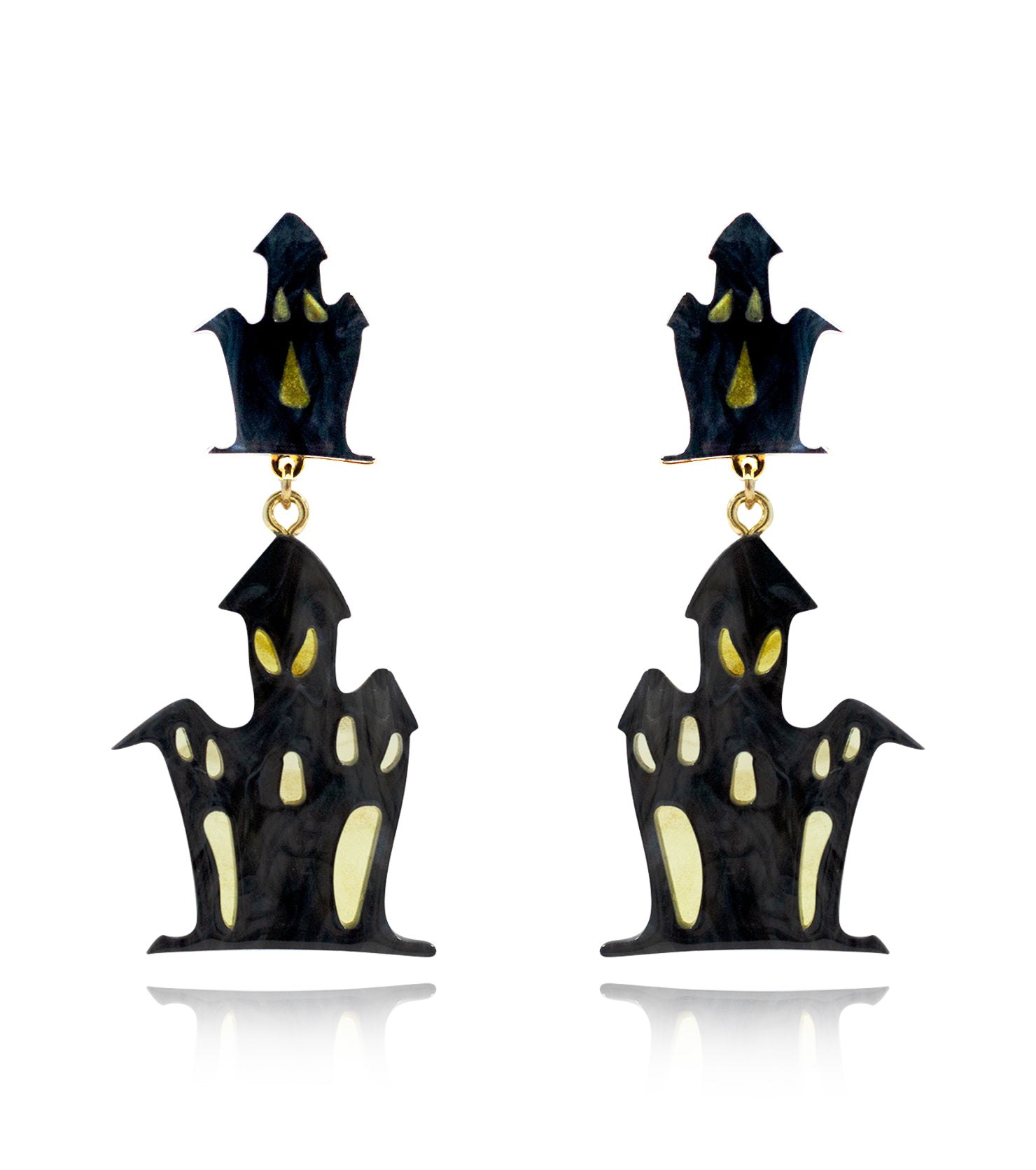 Ghost House Earrings Acrylic Resin Halloween Statement Jewelry for Women