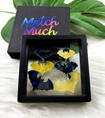 Bats Earrings Acrylic Resin Halloween Statement Jewelry for Women