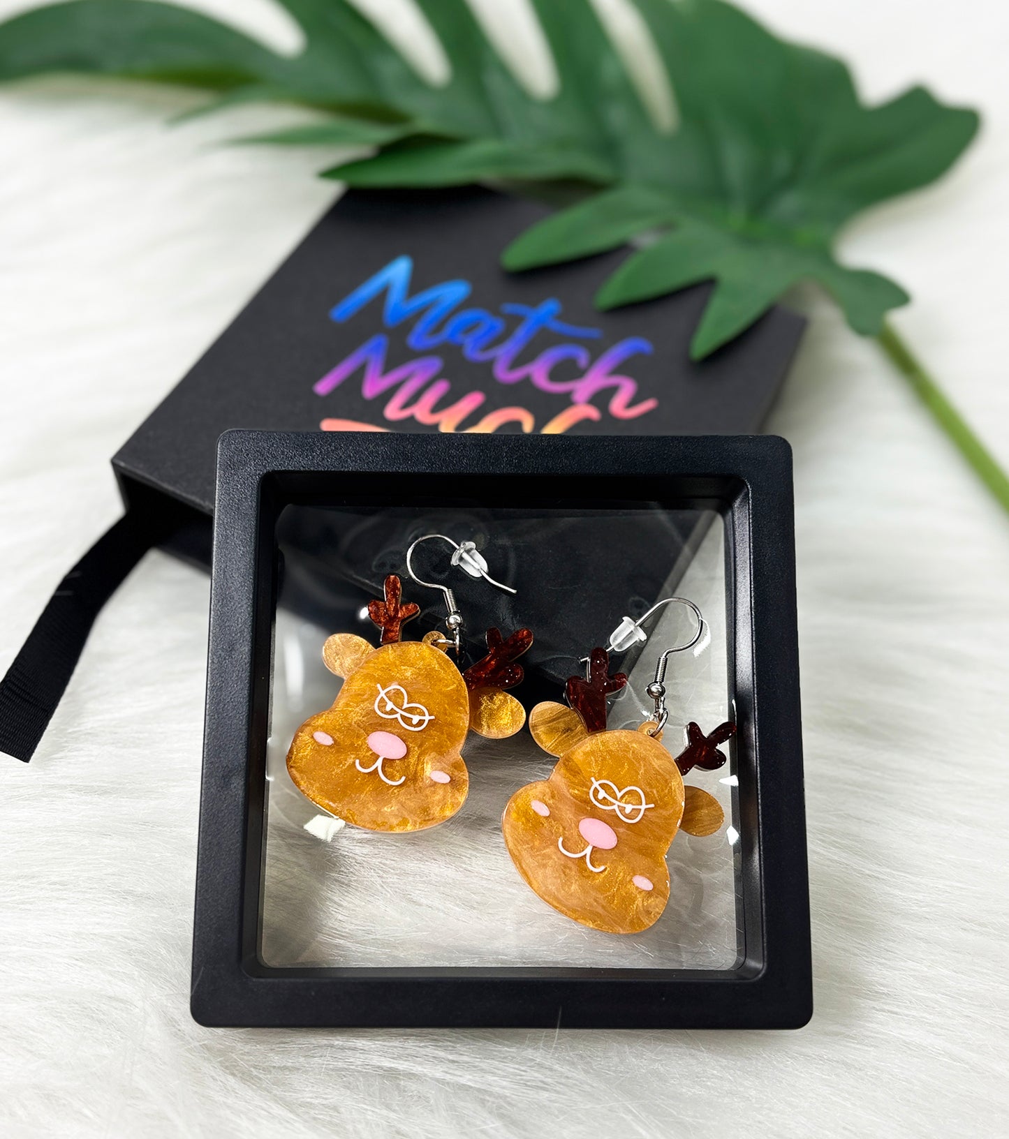 Reindeer Earrings Christmas Statement Jewelry for Women