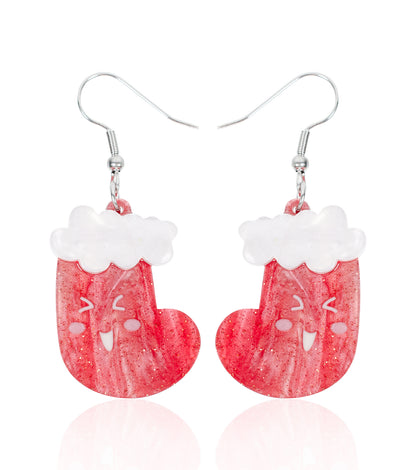 Christmas Sock Earrings Christmas Statement Jewelry for Women