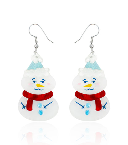 Snowman Earrings Christmas Statement Jewelry for Women