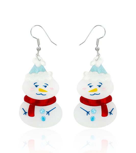 Snowman Earrings Christmas Statement Jewelry for Women