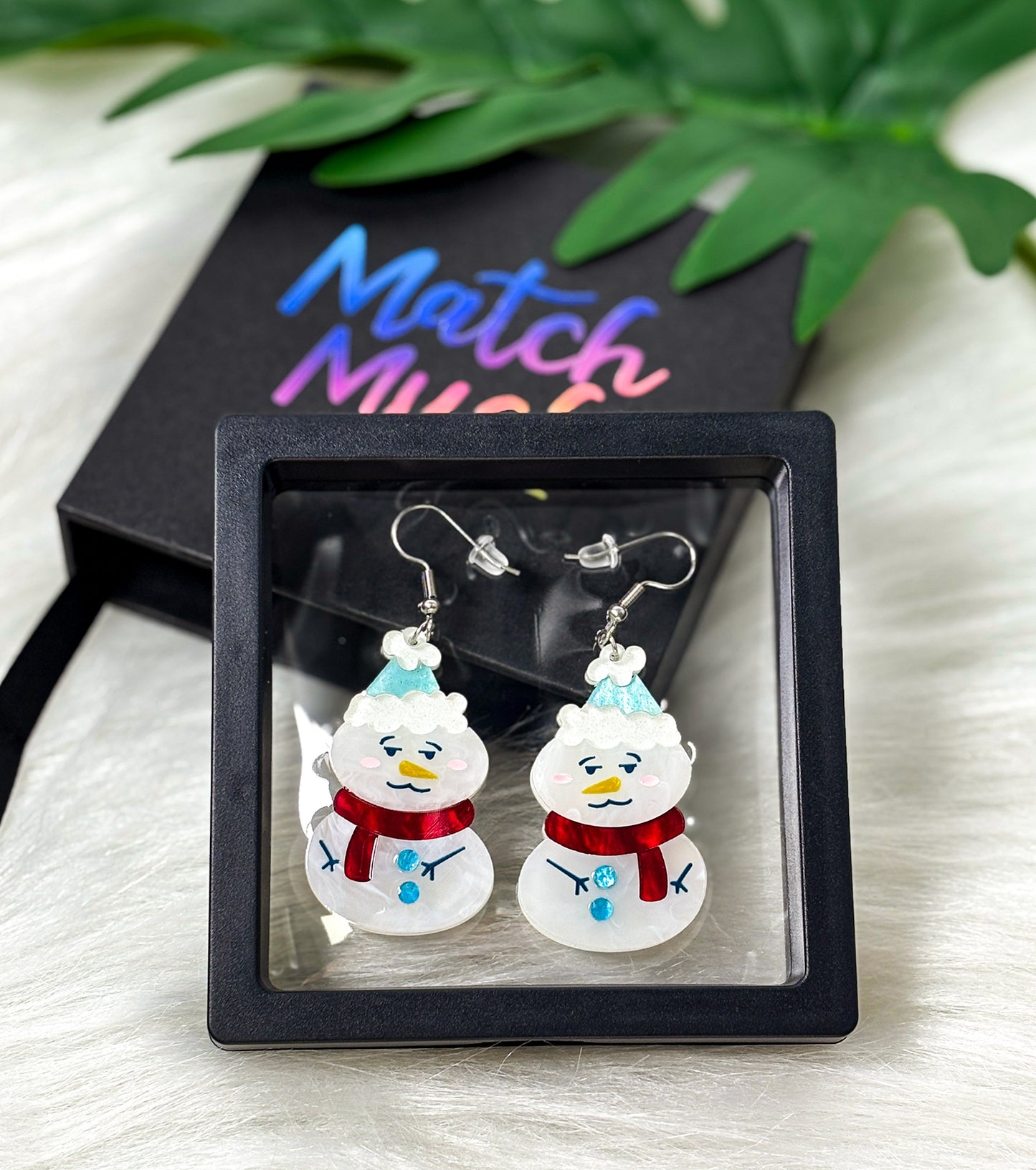 Snowman Earrings Christmas Statement Jewelry for Women