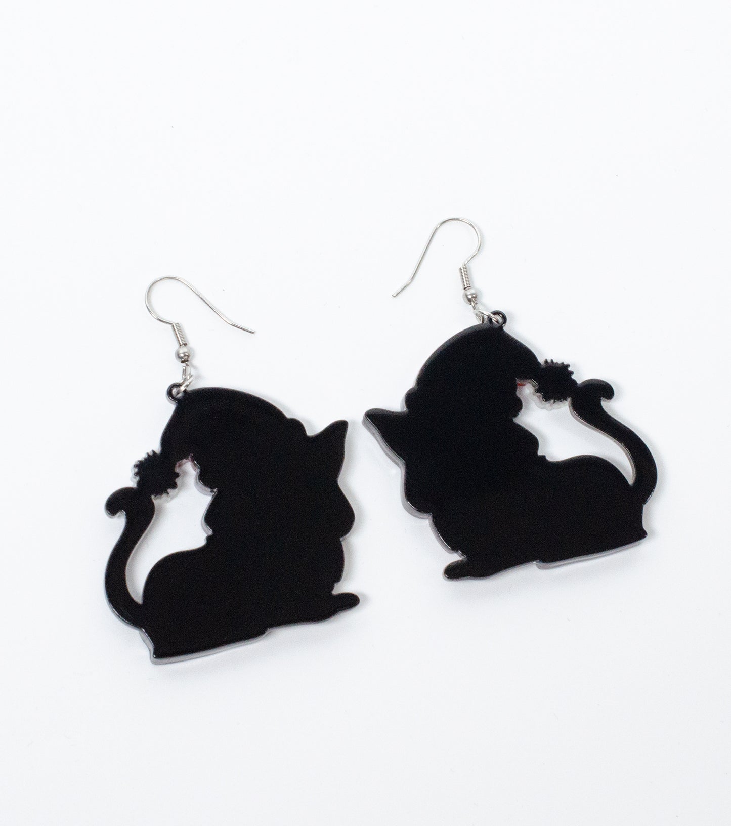Cat with Santa Hat Earrings Christmas Statement Jewelry for Women