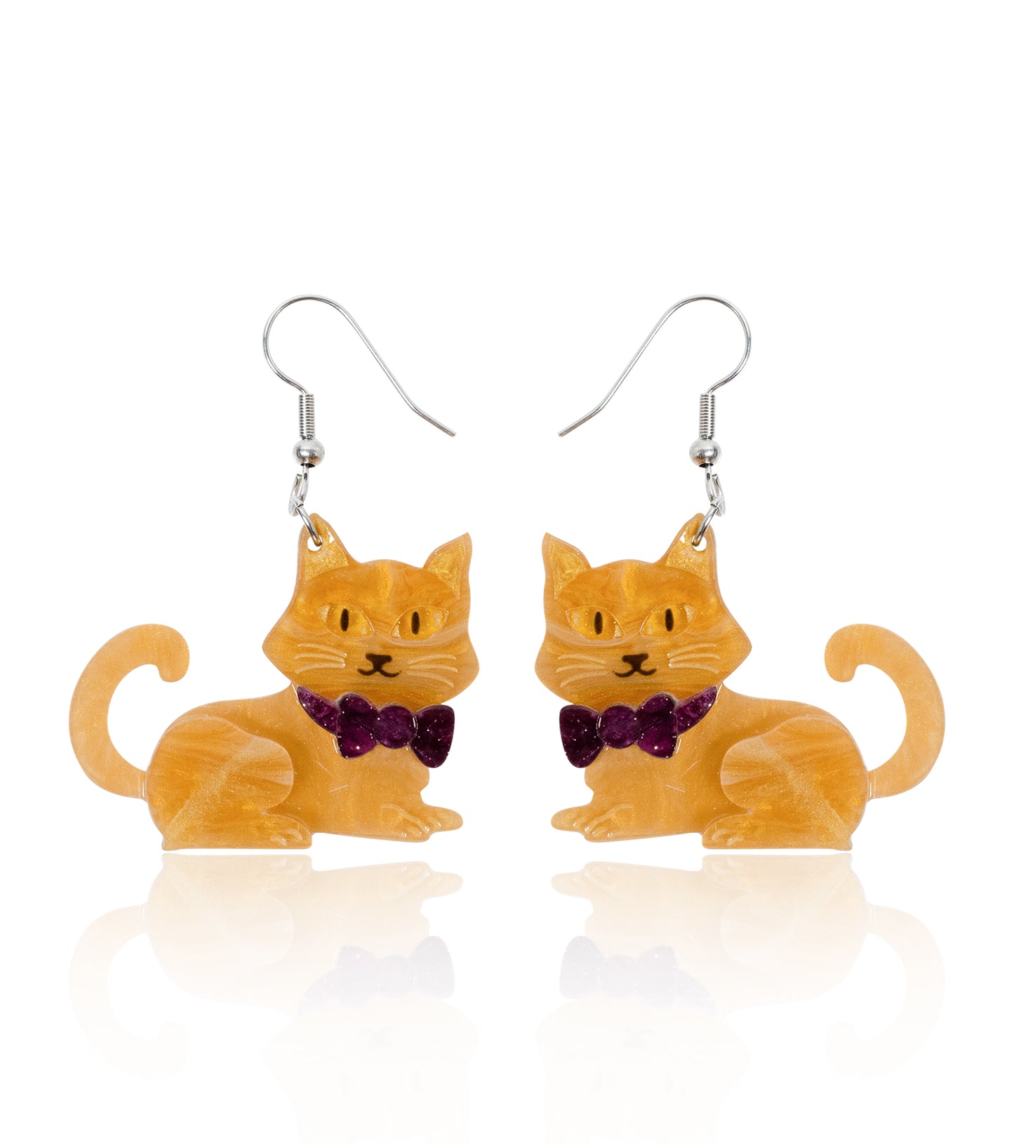 Orange Cat Earrings Christmas Statement Jewelry for Women