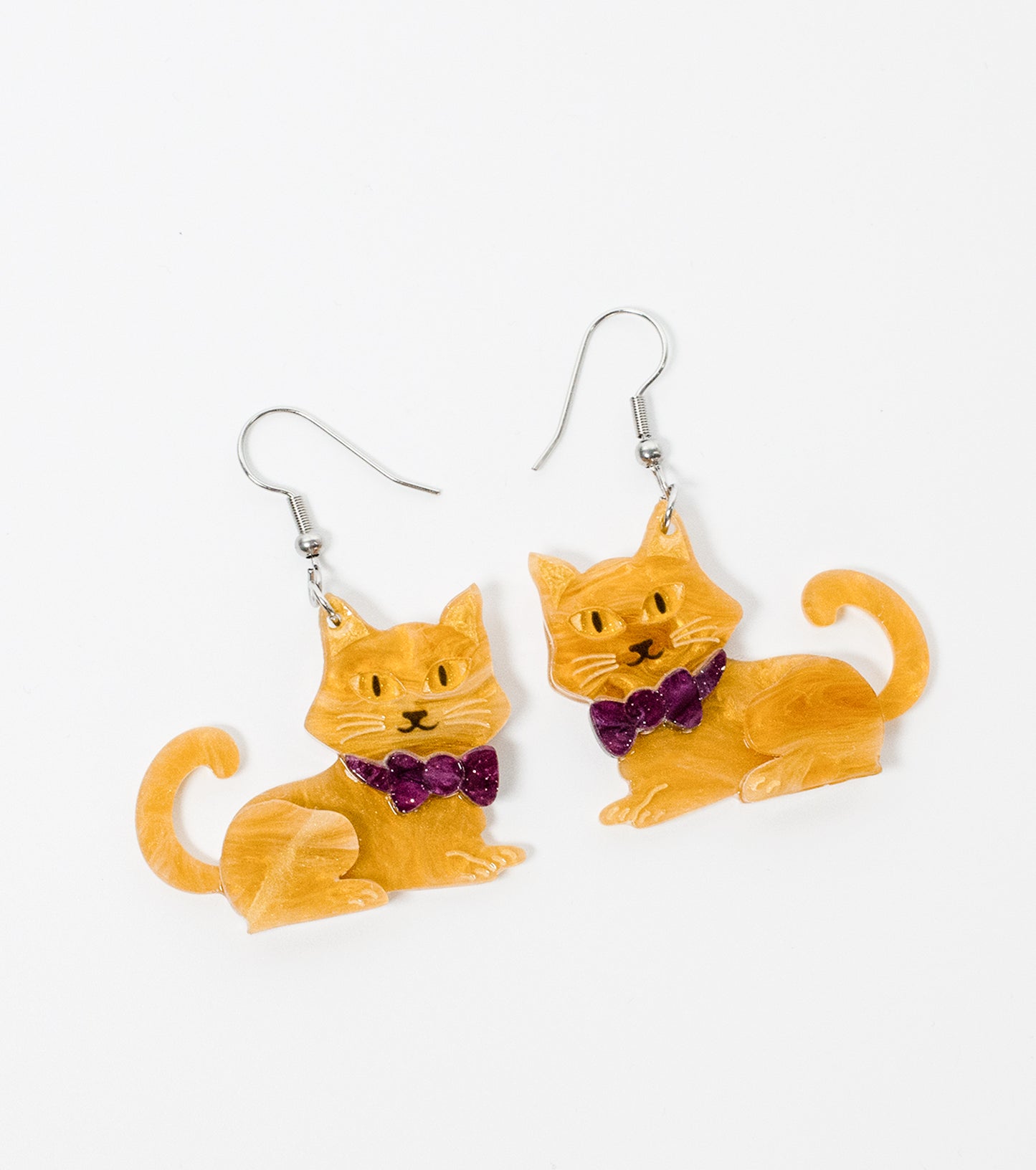 Orange Cat Earrings Christmas Statement Jewelry for Women
