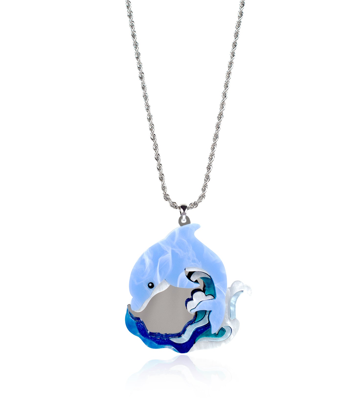 Dolphin Necklace Ocean Acrylic Resin Statement Jewelry for Women
