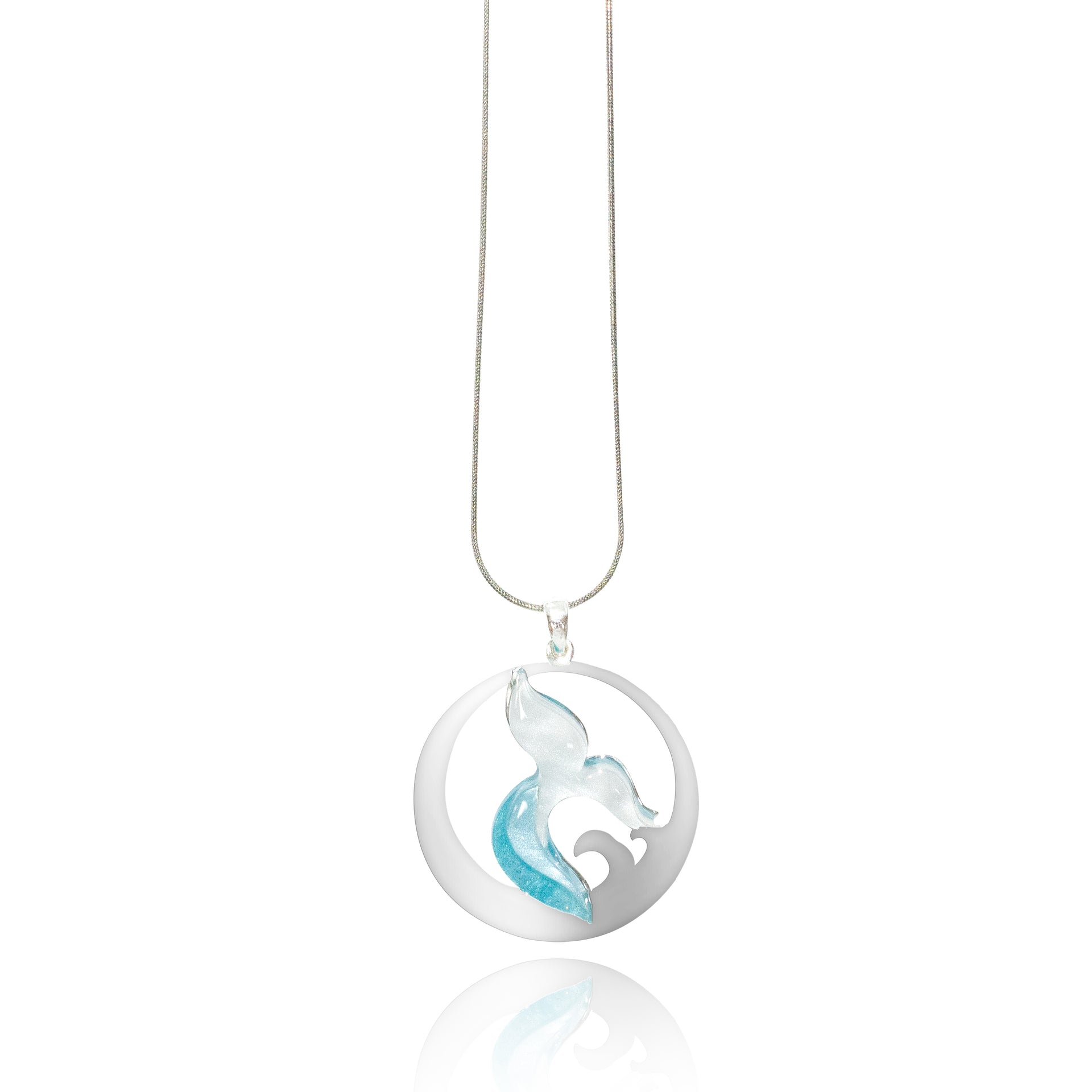 Whale Tail Necklace Ocean Acrylic Resin Statement Jewelry for Women