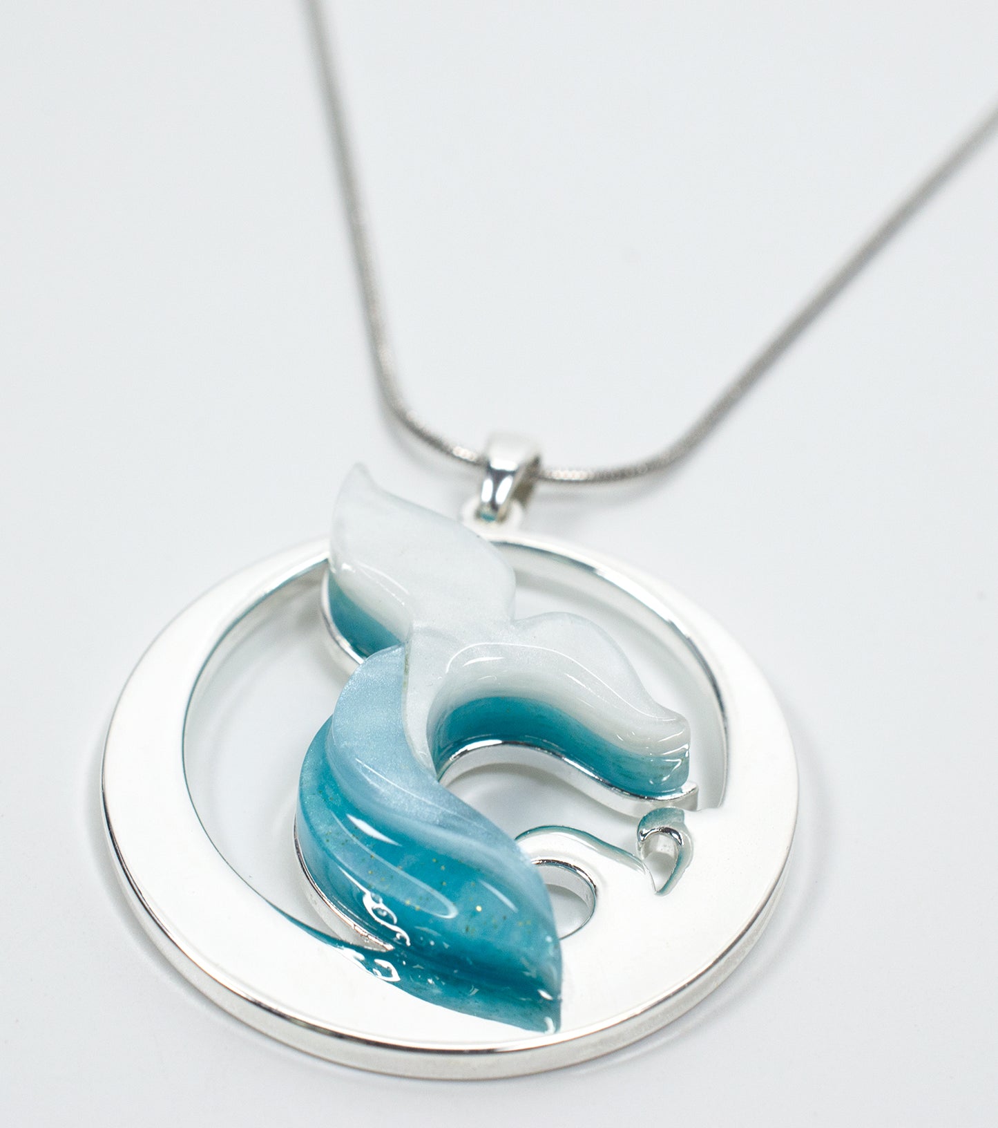 Whale Tail Necklace Ocean Acrylic Resin Statement Jewelry for Women