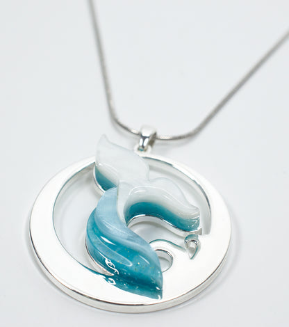 Whale Tail Necklace Ocean Acrylic Resin Statement Jewelry for Women