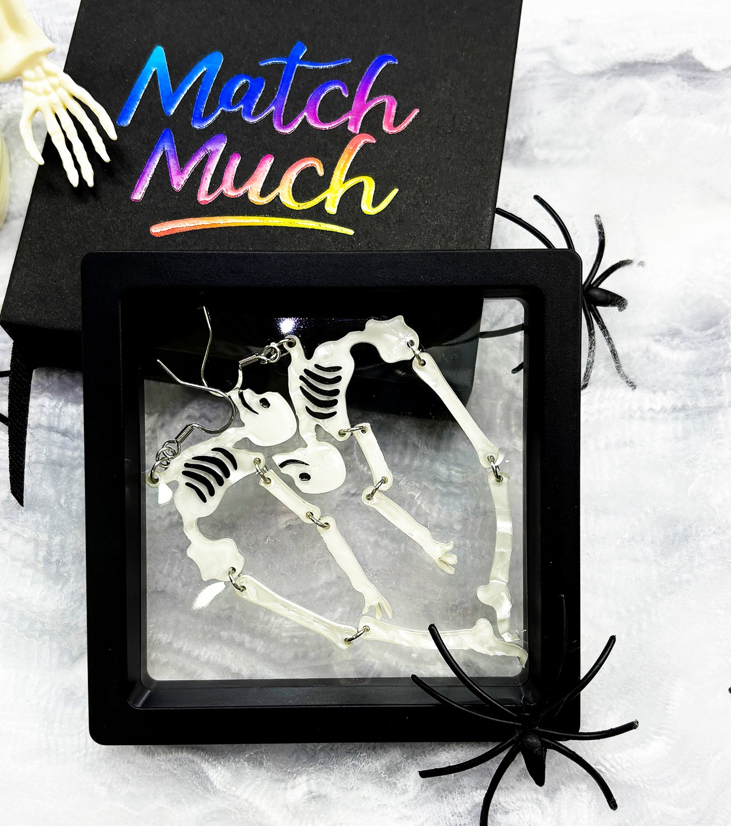 Skeleton Earrings Acrylic Resin Halloween Statement Jewelry for Women