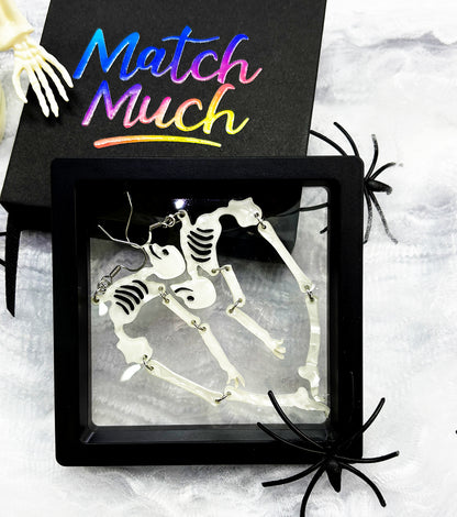 Skeleton Earrings Acrylic Resin Halloween Statement Jewelry for Women