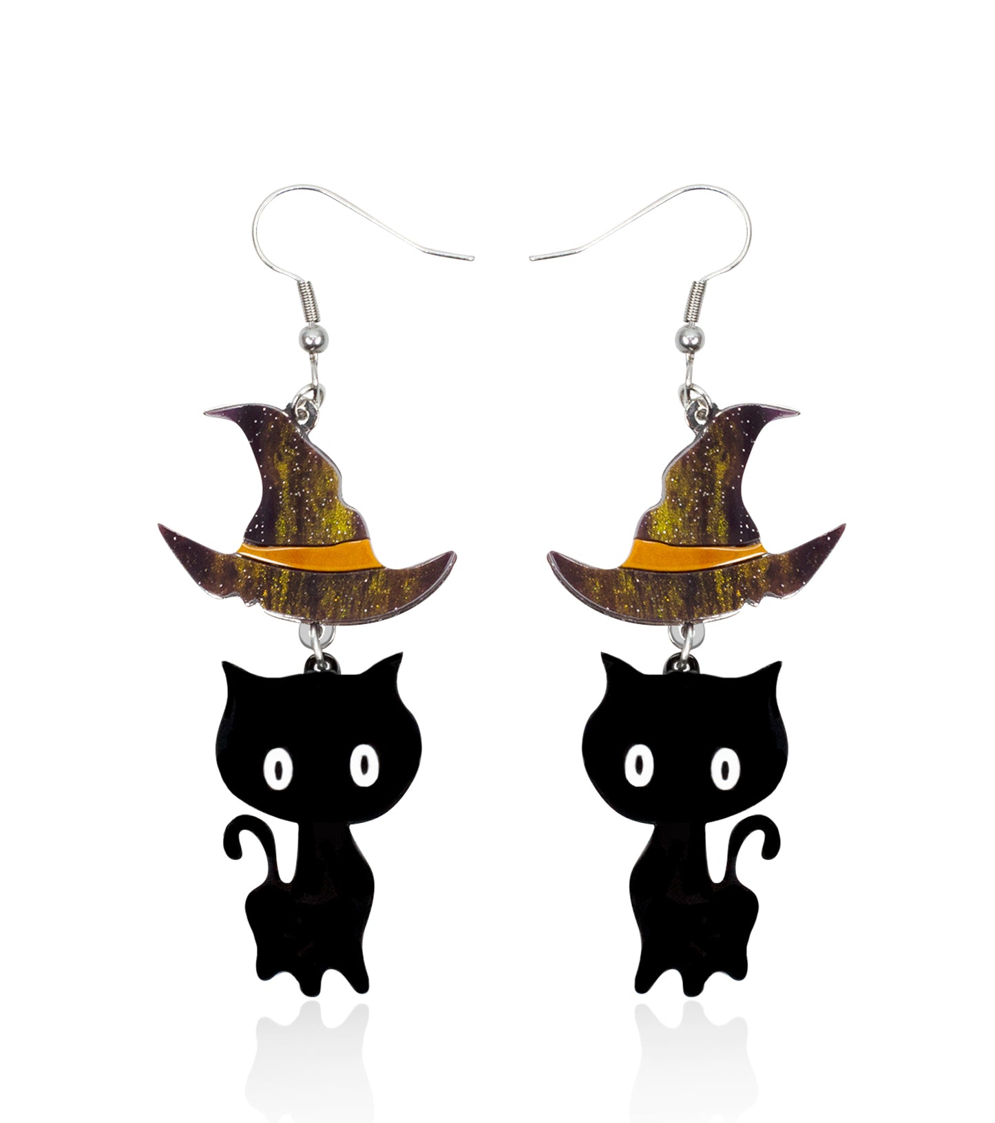 Wizard Cat Earrings Acrylic Resin Halloween Statement Jewelry for Women