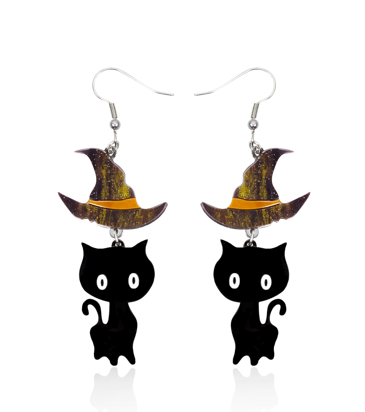 Wizard Cat Earrings Acrylic Resin Halloween Statement Jewelry for Women