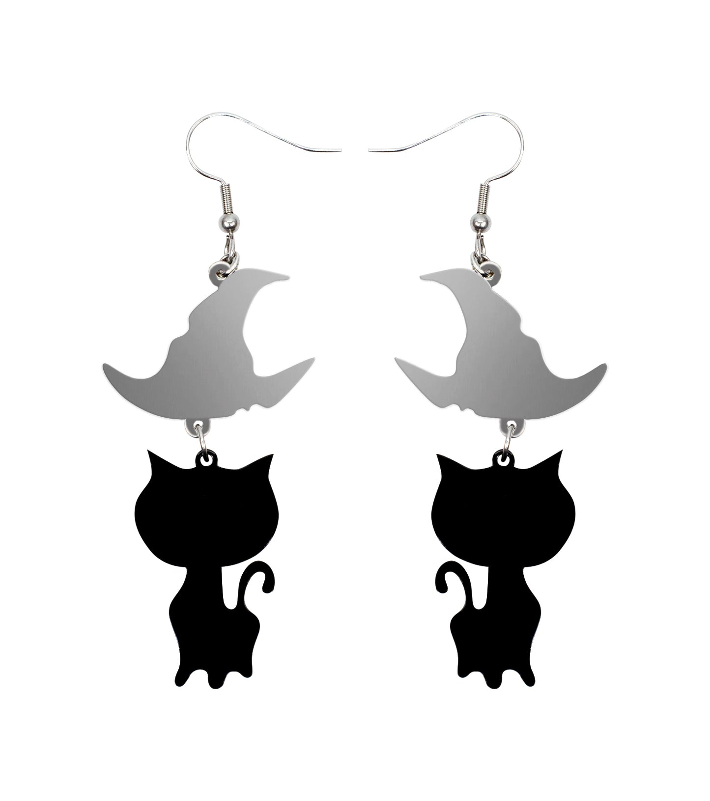 Wizard Cat Earrings Acrylic Resin Halloween Statement Jewelry for Women