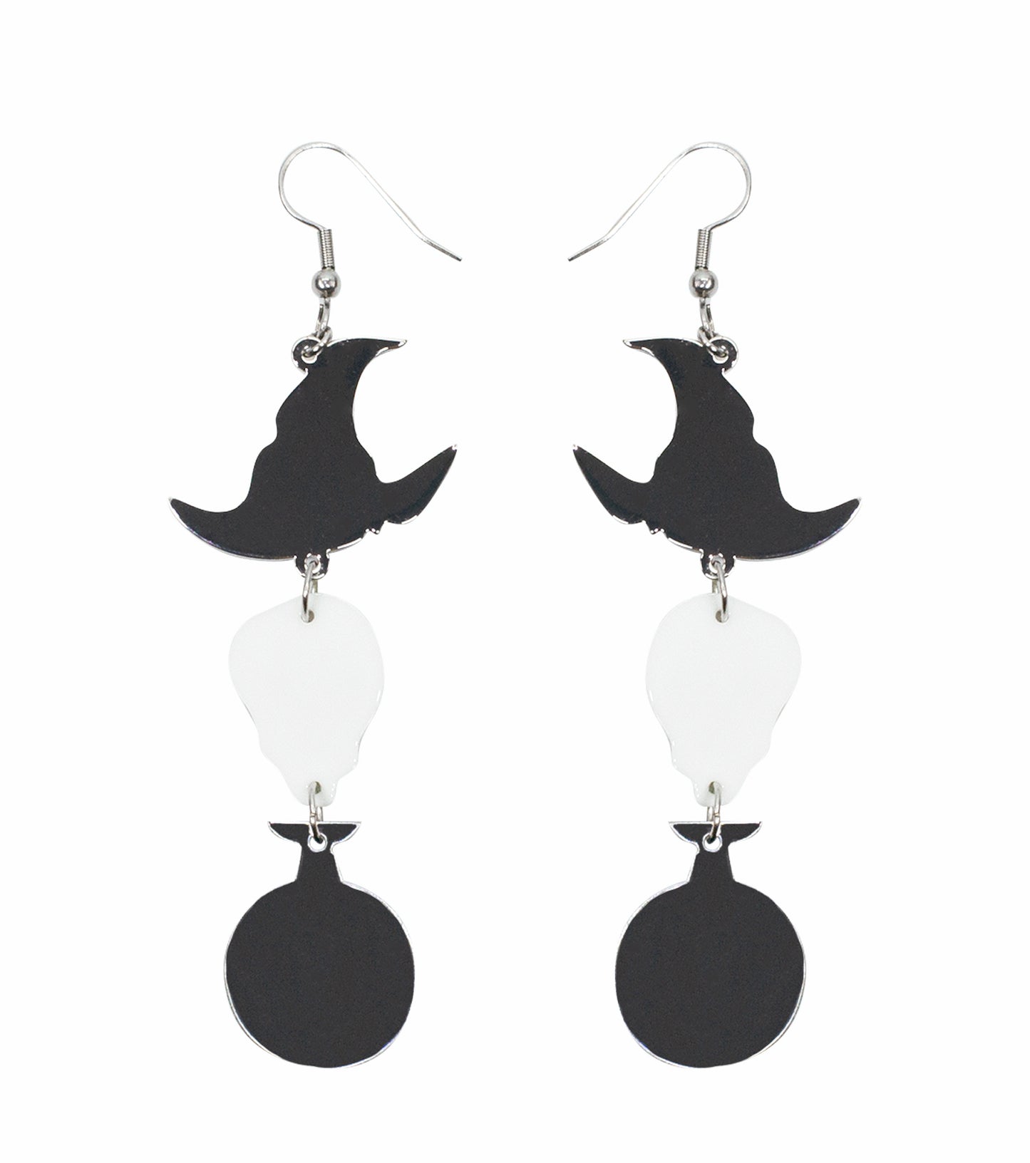 Wizard Skeleton Earrings Acrylic Resin Halloween Statement Jewelry for Women