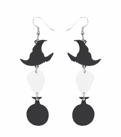Wizard Skeleton Earrings Acrylic Resin Halloween Statement Jewelry for Women