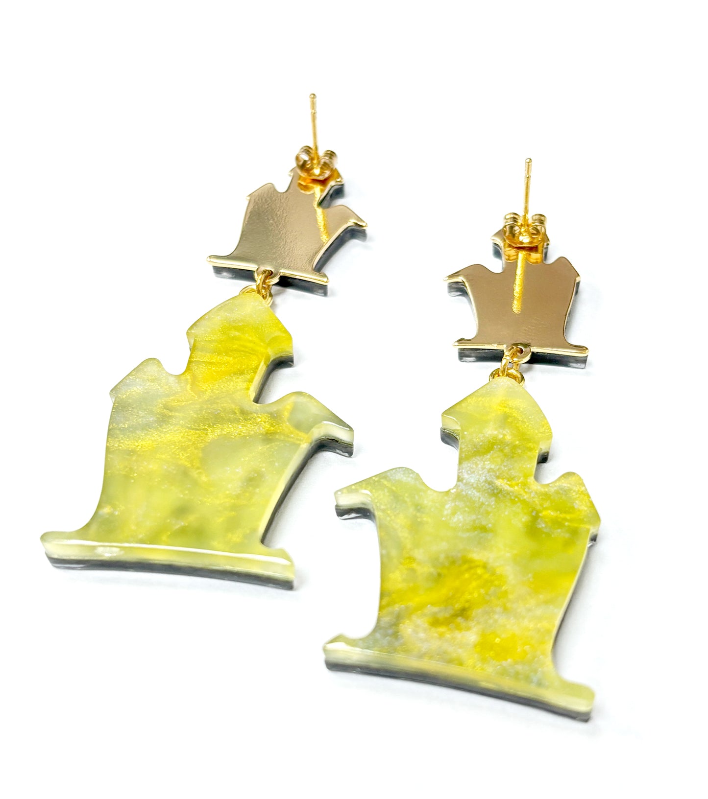 Ghost House Earrings Acrylic Resin Halloween Statement Jewelry for Women