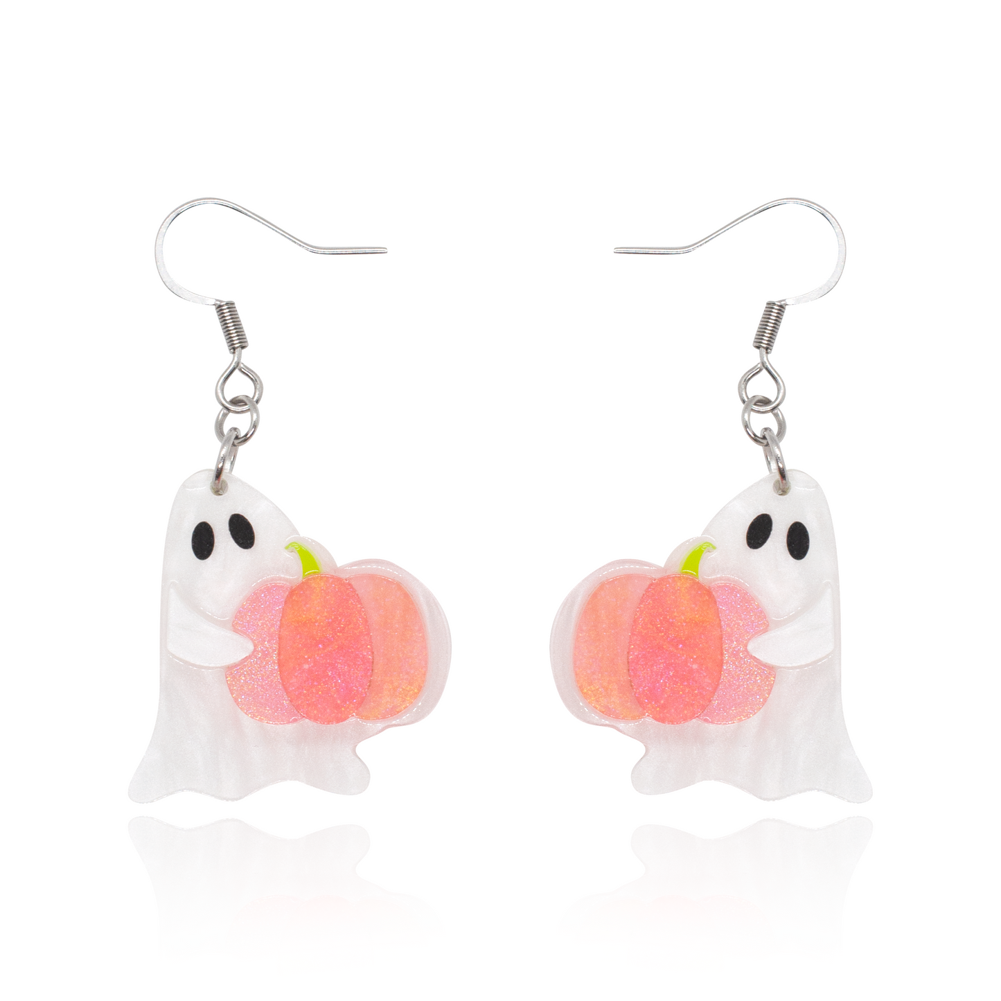 Ghost Pumpkin Earrings Acrylic Resin Halloween Statement Jewelry for Women