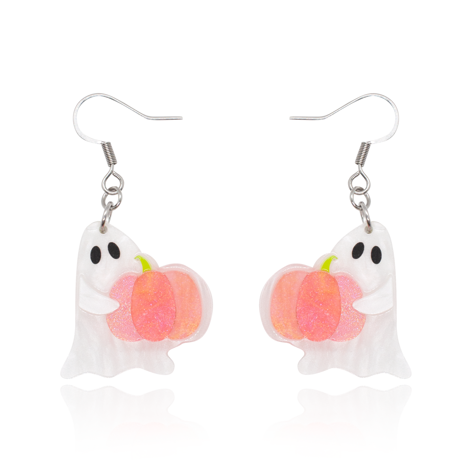 Ghost Pumpkin Earrings Acrylic Resin Halloween Statement Jewelry for Women