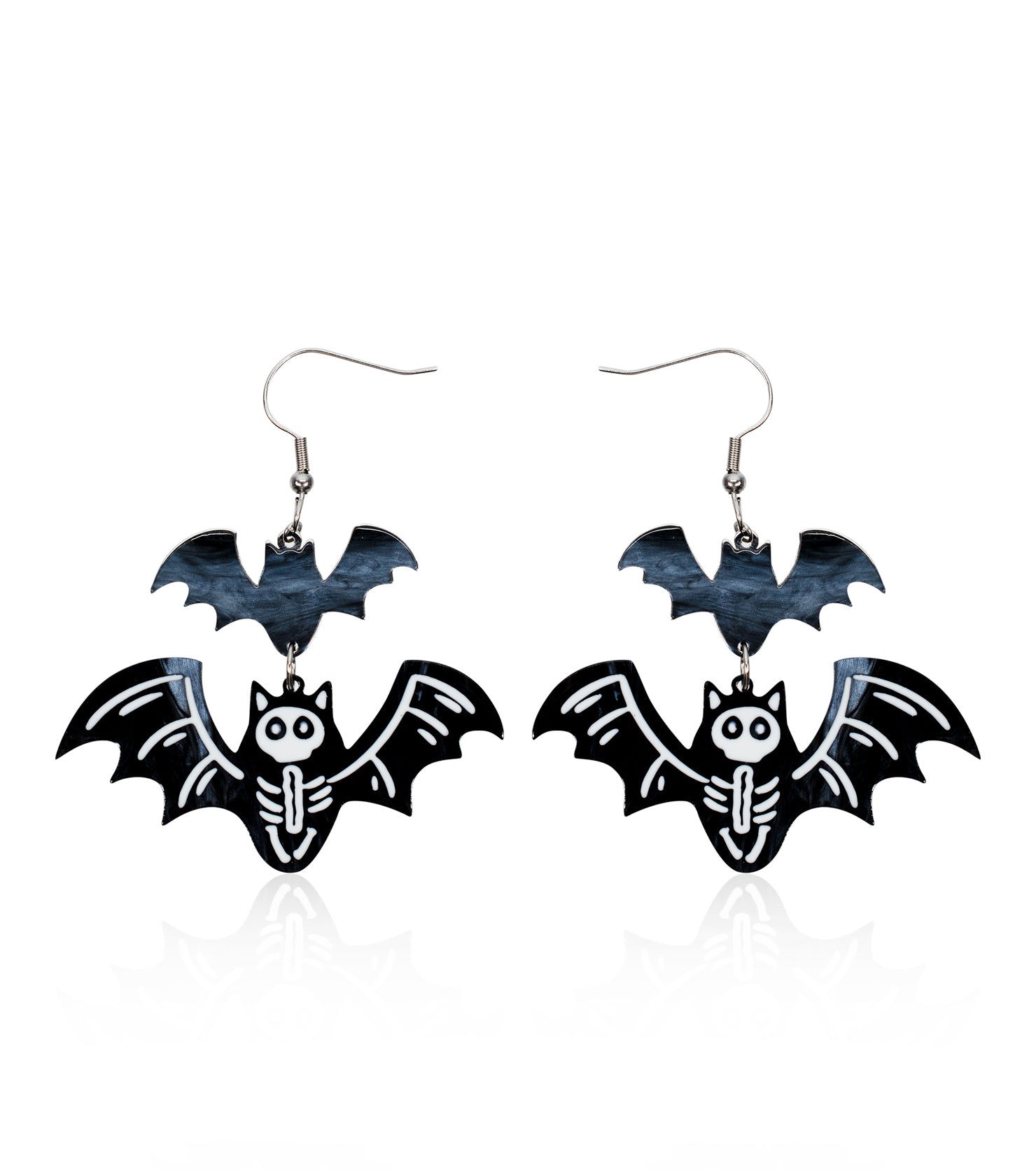 Bat Skeleton Earrings Acrylic Resin Halloween Statement Jewelry for Women